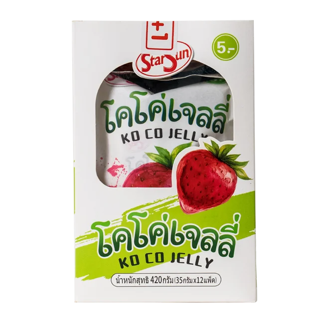 High Quality Ko Ko Jelly 35g. Strawberry Flavor Jelly Carrageenan Mixed Konyakku Product of Thailand