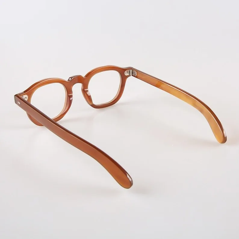 High Quality Handmade Real Buffalo Horn Sunglasses Classic round Blue Moon Style in Polished Beige Color for Exports