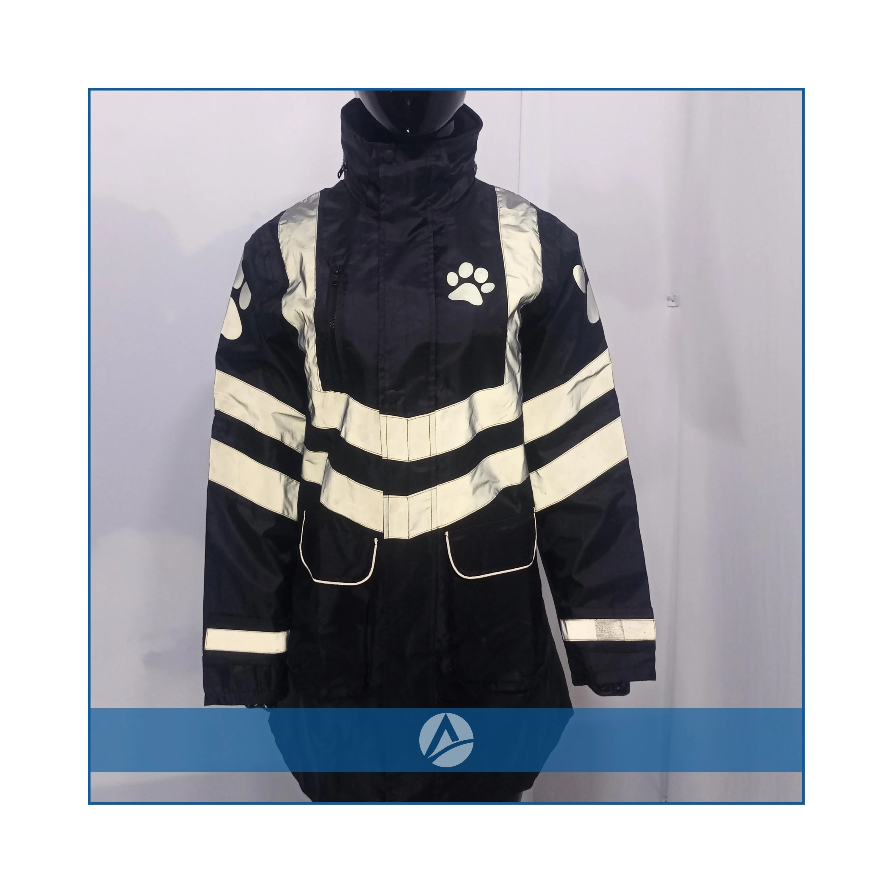 High Visibility long sleeve safety Jacket with Concealed Hoodie Adjustable Cuff 100% Polyester