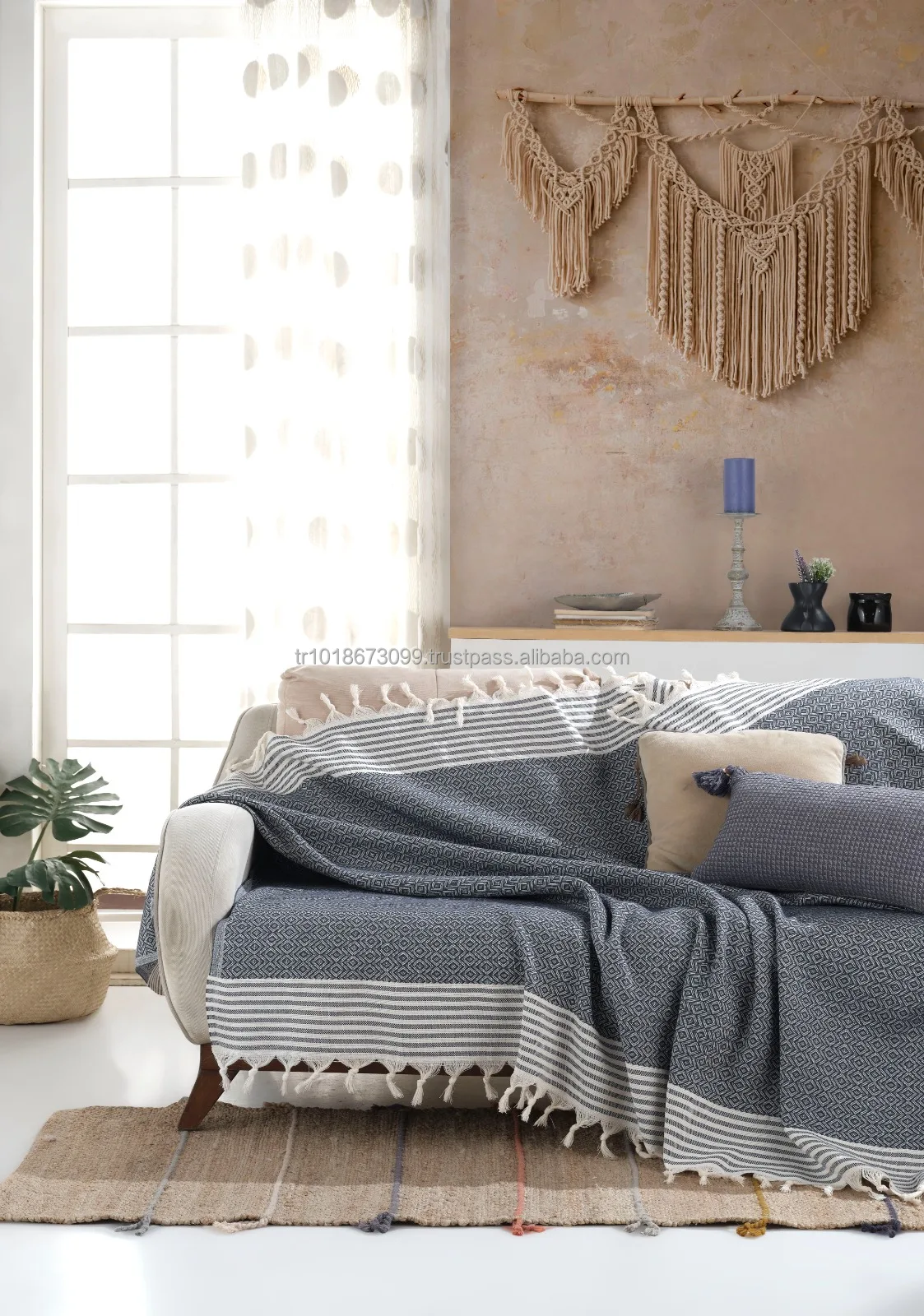 100% Cotton Sofa Covers Couch Throw Protector Made in Turkey High Quality Ready Stock Washable Armchair