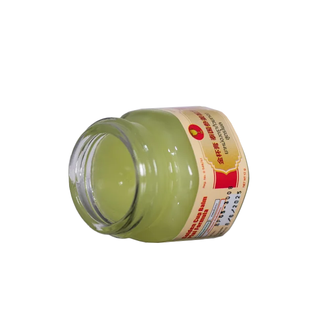 Golden Cup Balm 12g Topical Ointment Treat Bruises and Muscle Aches Phlai Formula Product of Thailand Thai Traditional Massage