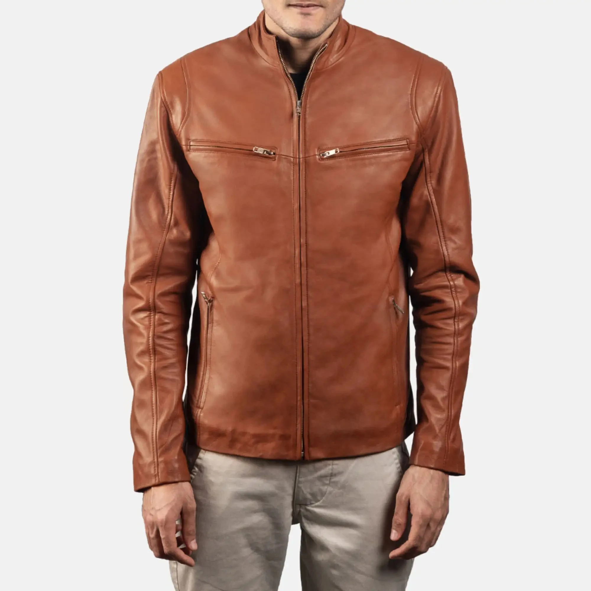 Wholesale Price Elegant Looking Stylish Leather Jacket Made With High Quality Material Available In Reasonable Prices