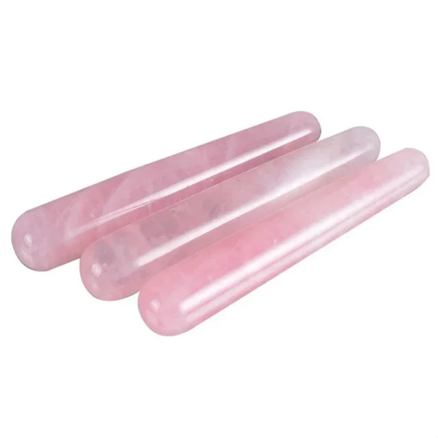 Latest Healing Reiki Crystal Rose Quartz Massage Wand Wholesale Natural Quartz Body Massage Crystal Wands For Meditation