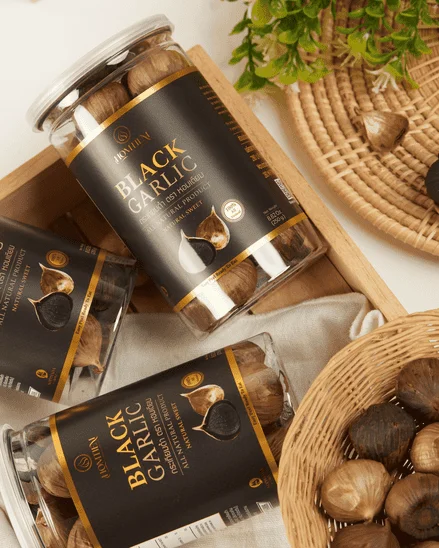 Homtiem Black Garlic 8.82 Oz (250g.) Organic Natural Sweet Ready to Eat for Healthy Snack Healthy Recipes