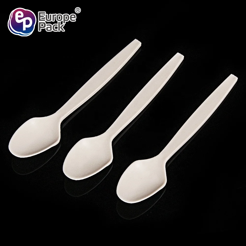 Europe-Pack factory direct biodegradable corn starch 5 inch dessert spoon