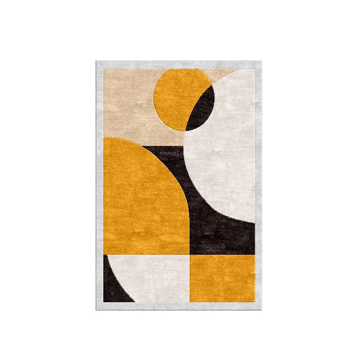 Premium Quality Eco-Friendly Modern Handcrafted Wool Rug Luxury Artisanal Embroidered Designer Hand Tuffed Logo Model Room Space