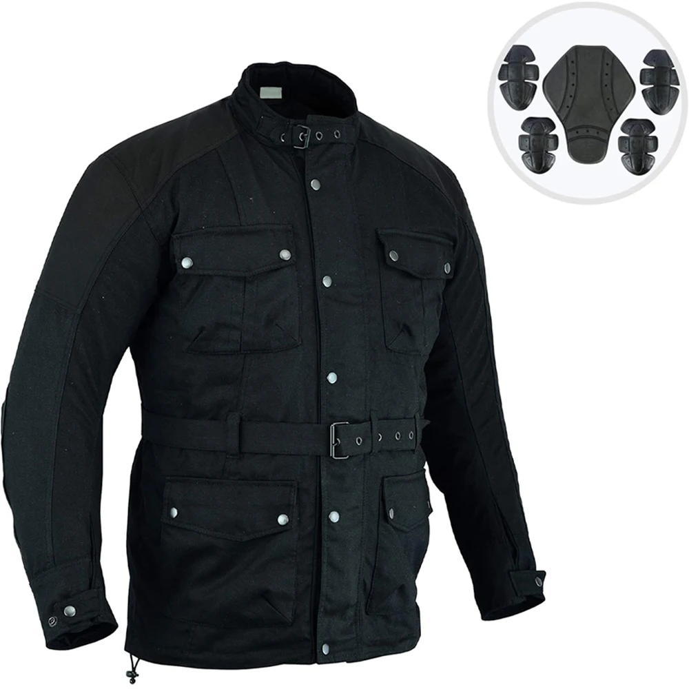 Премиум Вощеная Хлопчатобумажная Куртка 600D Cordura мотоциклетная куртка одобренная CE Броня локти спина и плечи дышащая