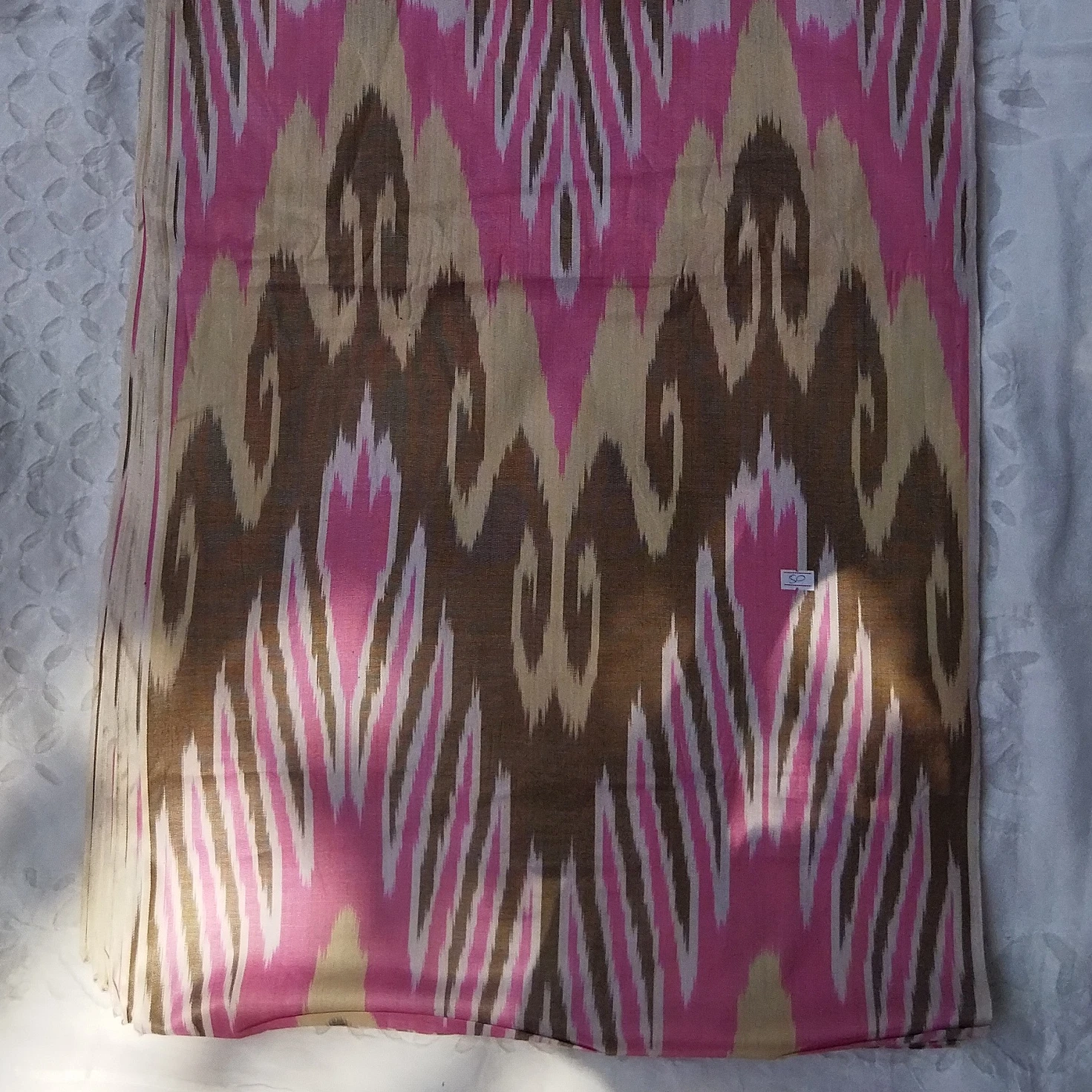 Uzbekistan Ikat Fabric By Yard Organic Natural Hand Loom Handmade Cotton Bold Color Hand Woven Textile Uzbek Ikat Fabric