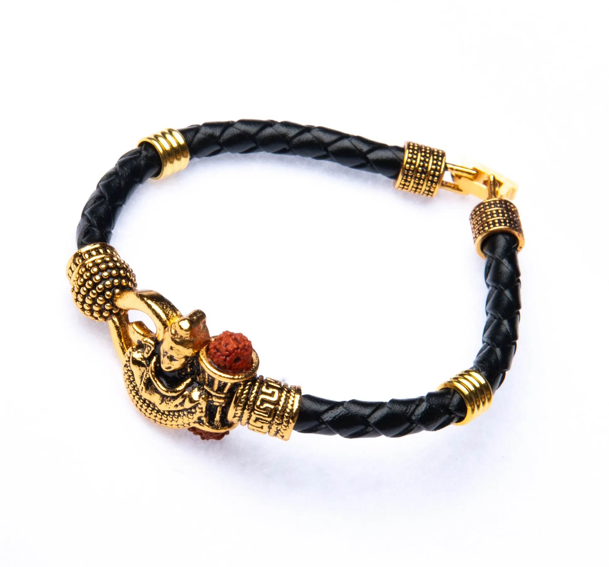 Jewelry Boho Vintage Tribal Shiv murti Leather Bracelet for Men Women Adjustable Stretch Bracelet Handmade Jewelry Women Gifts