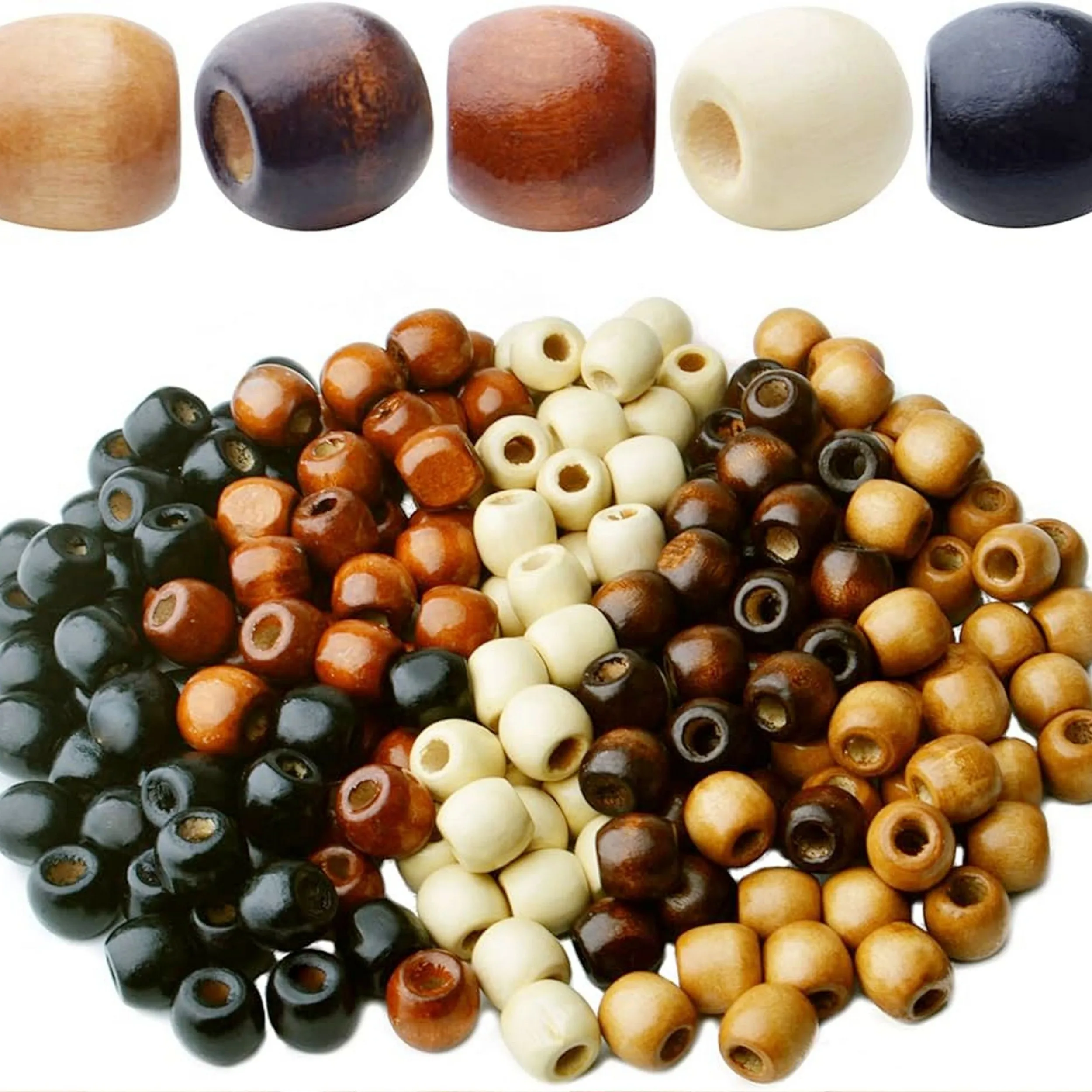 200 Wooden Macrame Beads in Assorted Natural Colors 17mm x 14mm Customized Color And Size Wooden Beads Indian Handmade