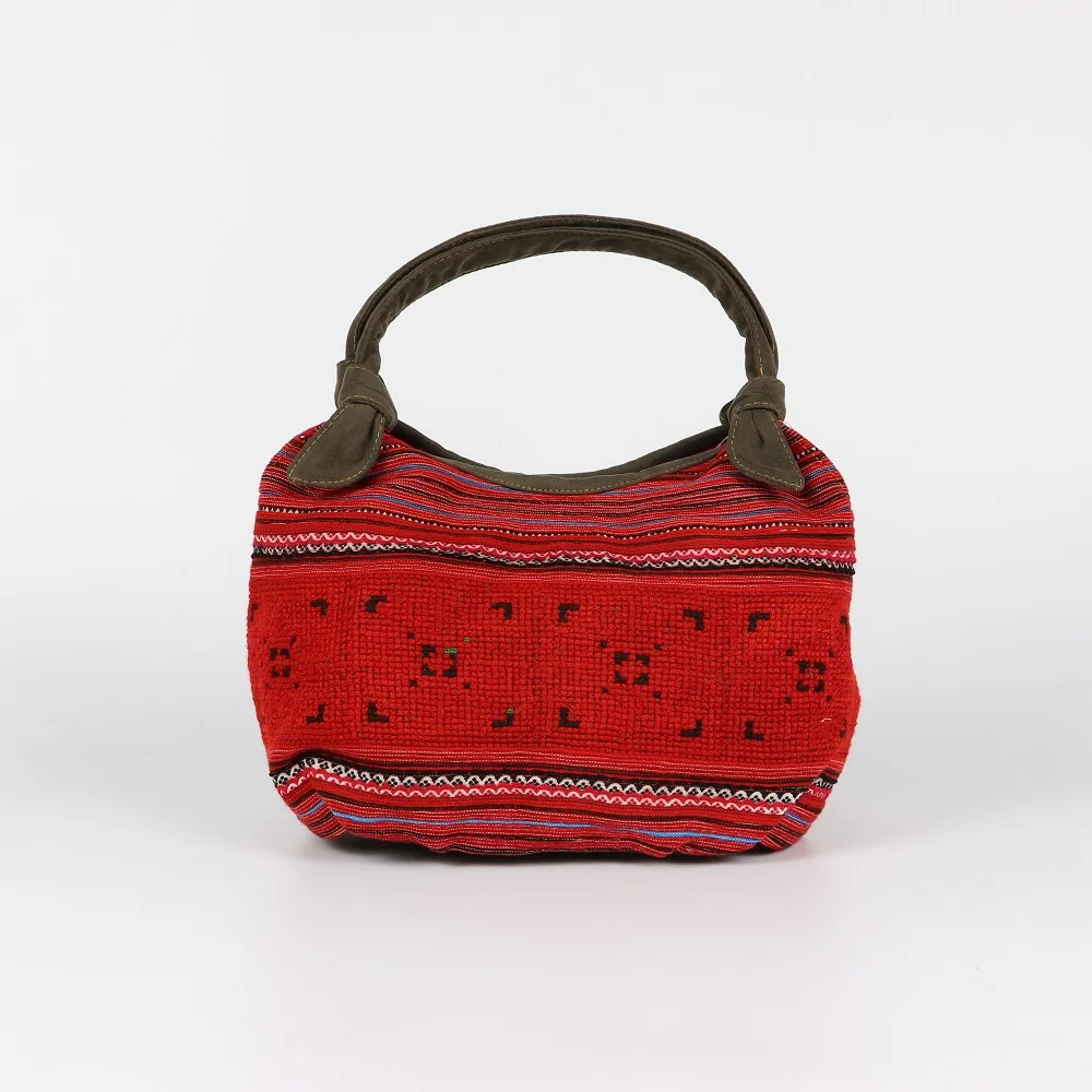Fashion Snap Button Casual Outside Hand-embroidered Brocade Rectangular Retro Big Rabbit Ear Brocade Bag
