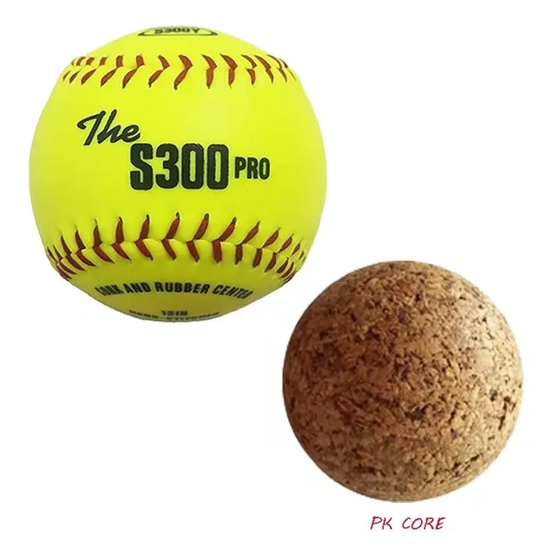 Balls for Practice -12 inch Yellow Synthetic leather cork and rubber center Weston S300 Softball Ball
