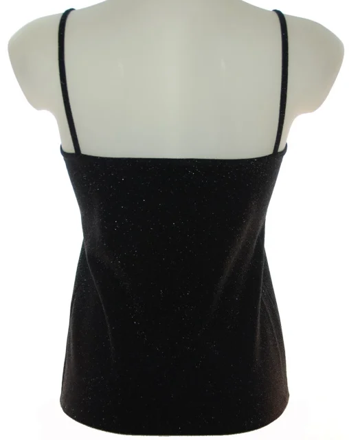 Italian   high quality cotton lurex  tank for women  young fashion  for parties  casual and smart Made in Italy black