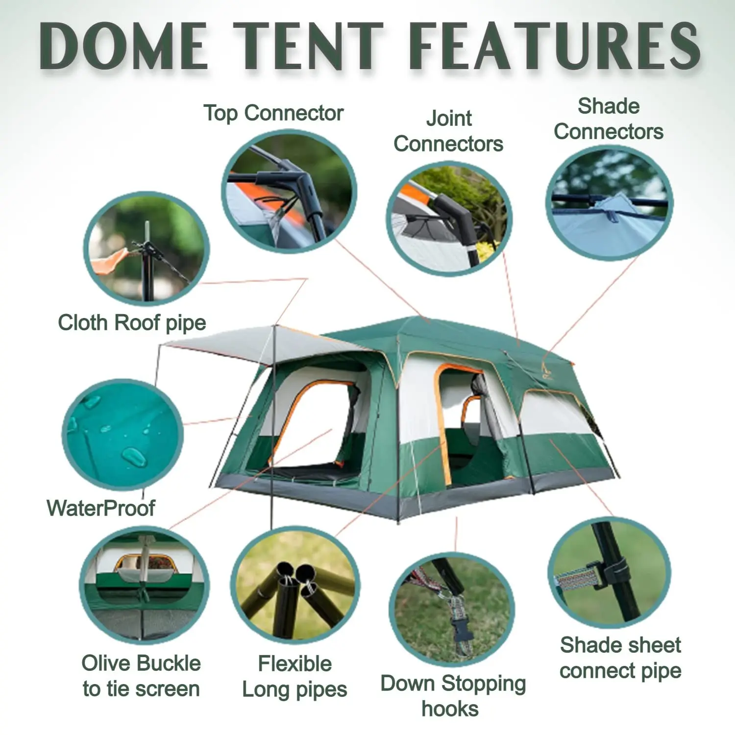 Hot Selling Big Size for Whole Family Camping Use Outdoor Tents 3 - 12 People Big Family Outdoor Tent