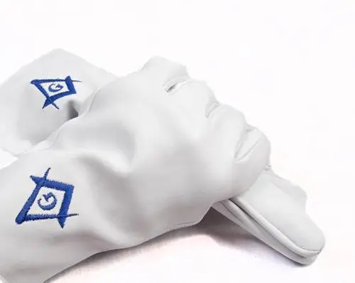 Top Quality New Masonic Regalia Gloves Custom Logo Printed Masonic Cotton White Parade Gloves
