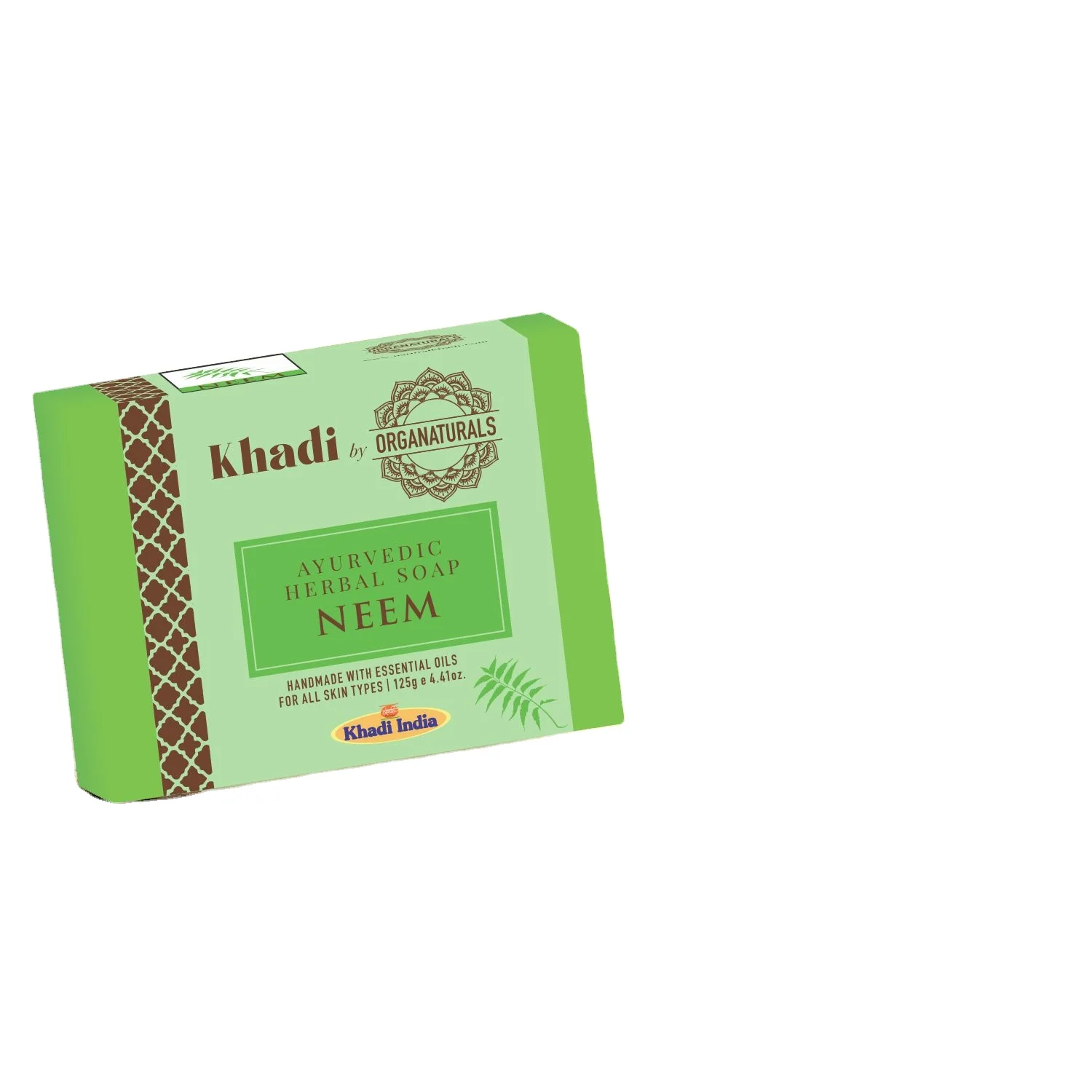 Khadi Ayurvedic Neem Handmade Soap for Bath Moisturizing & Deep Cleansing Suitable for All Skin type - 125g