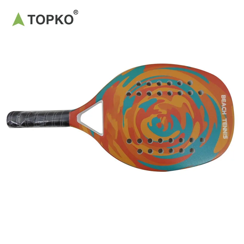 TOPKO High Quality Fiber Glass Beach Tennis Racket Carbon Fiber Custom Beach Paddle/Padel Racket