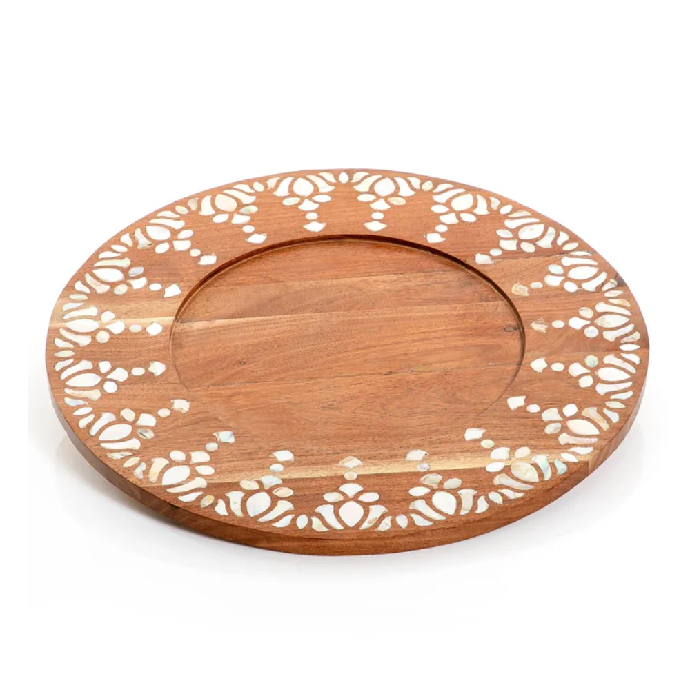 Eye-catching luxury design high quality Mother of pearl inlay wood chocolate tray for Ramadan Eid holiday gift from Vietnam