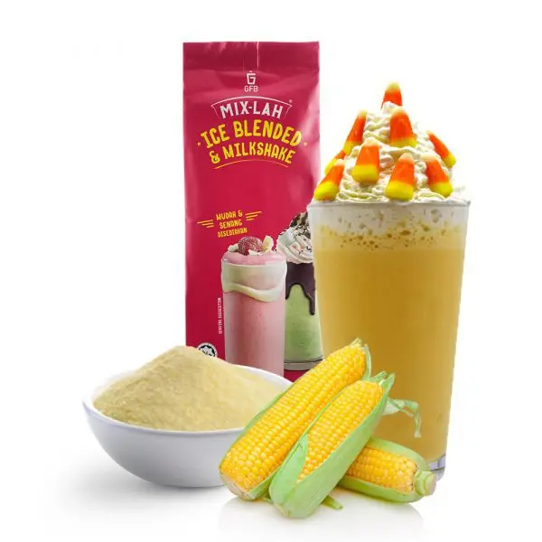 Halal Certified Smoothie Powder Ice blended Sweet Corn Milkshake Powder 1kg for Horeca Business