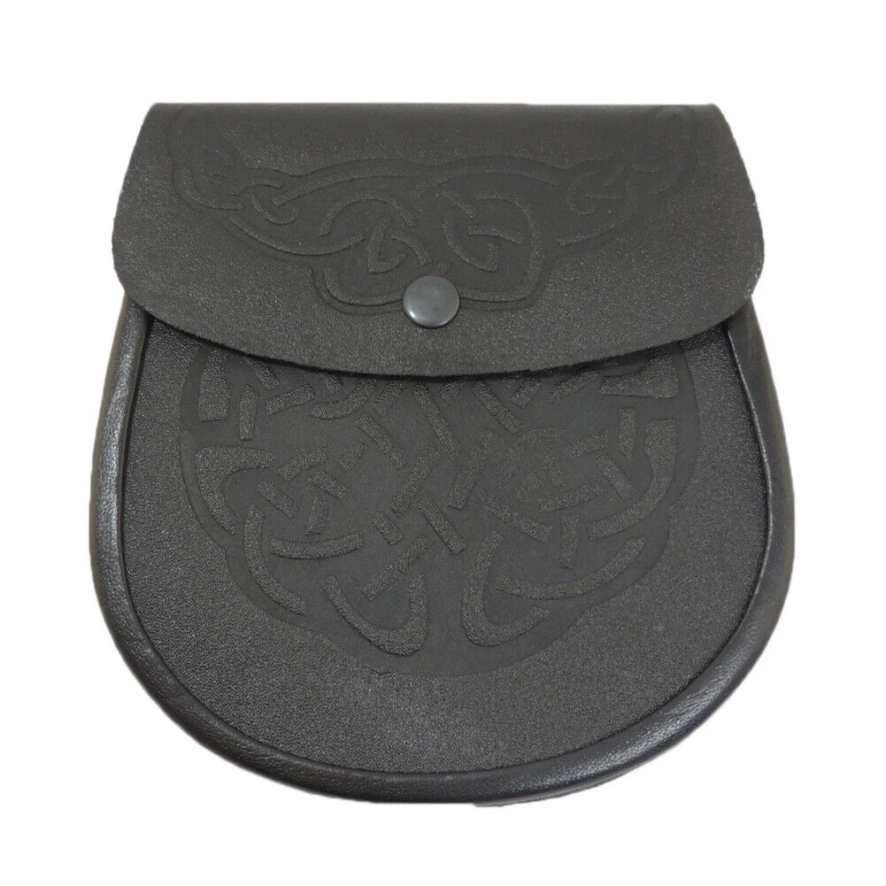 White Rabbit Full Dress Sporran With 3 Tussle Cantle Set Of 5 Buckle,Brooch