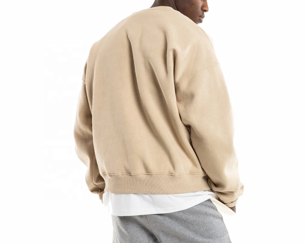mens hoodies high quality drop shoulder crewneck sweatshirts custom brand unisex oversized heavyweight cotton sweatshirts