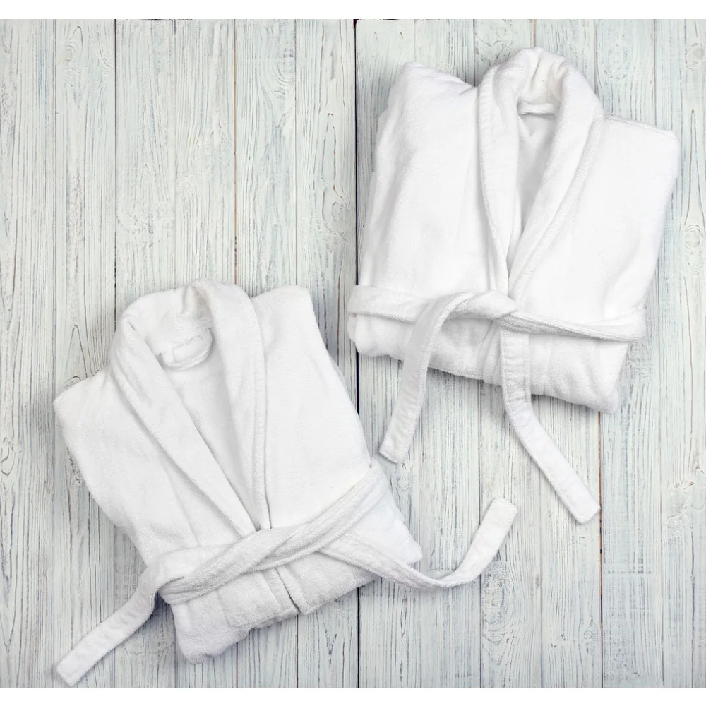 Indian Supplier Terry Toweling Robes 100% Cotton Bathrobe with Printed Embroidered Pattern Woven Fabric for Home or Hotel Use