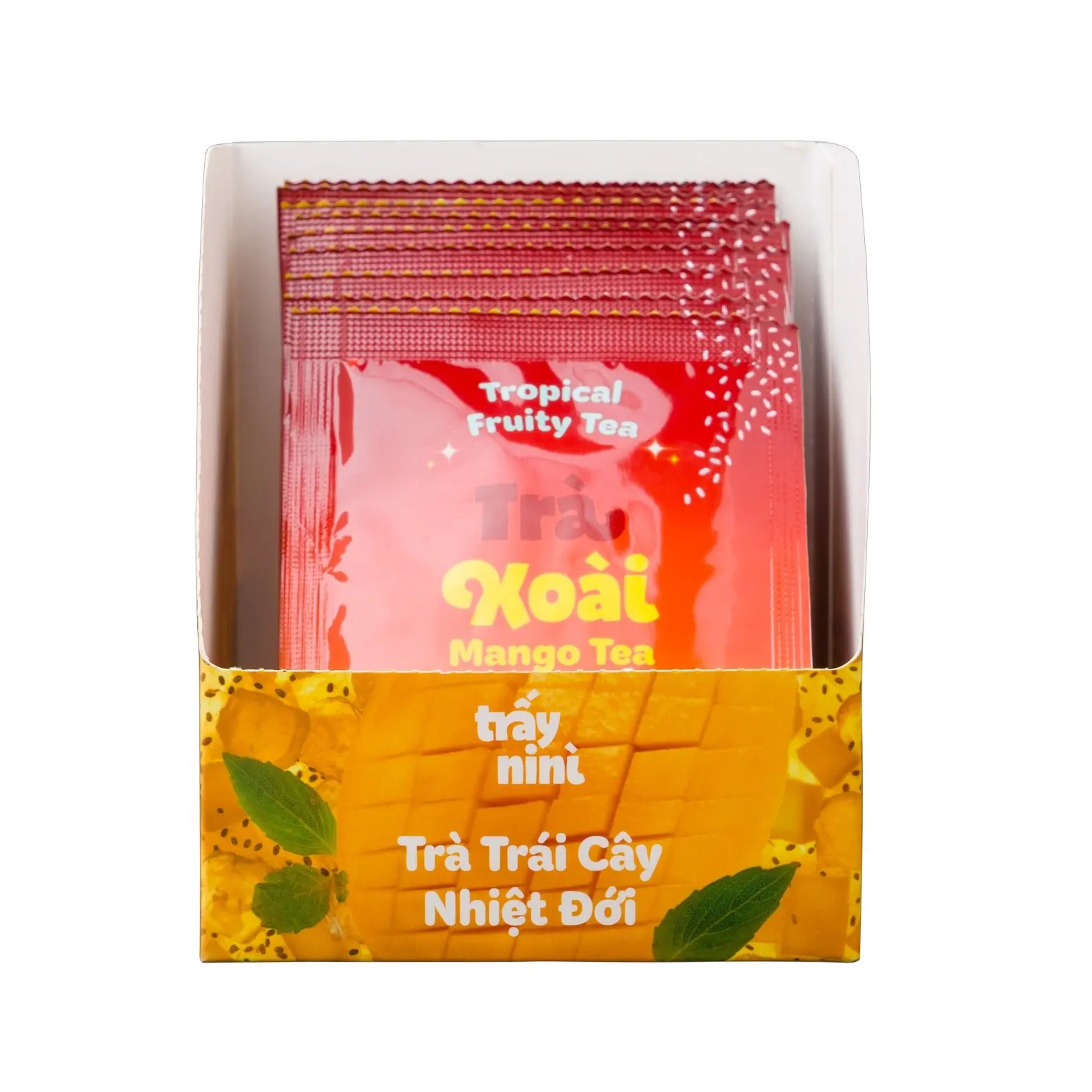 Тропический фруктовый манго чай быстрого приготовления 100 г в коробке поднос с натуральным вкусом ни сделанный во Вьетнаме вкусный и свежий вкус чая