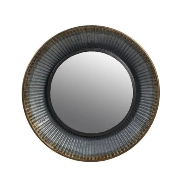 Hanging wall decoration mirror/flower shape rattan frame mirror handmade crafts wholesale For Bedroom Bathroom Living Room