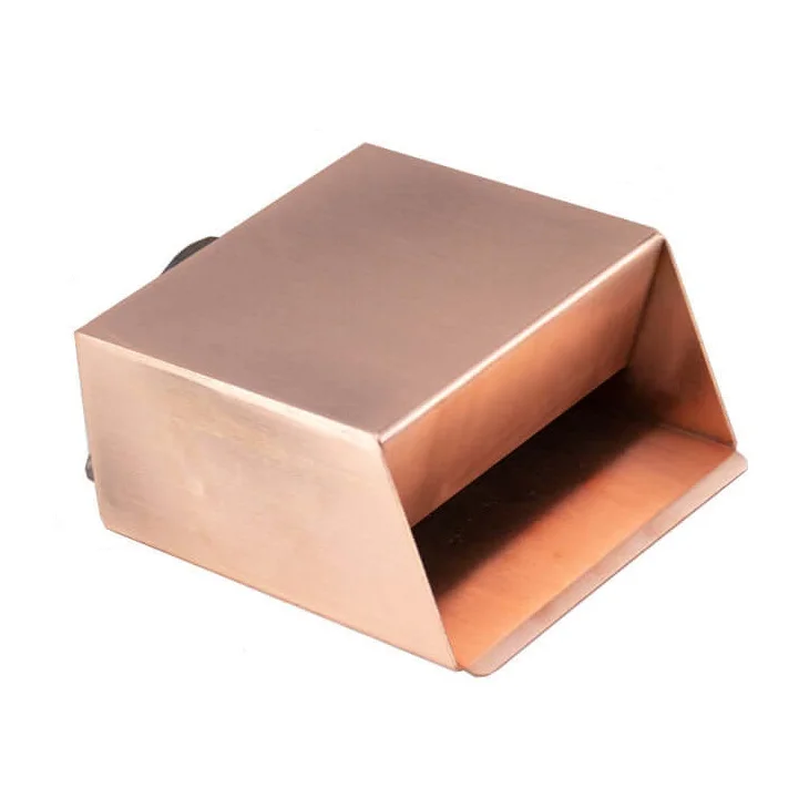 Rectangular Water Fountain Spout Scupper Custom Bronze Water Scupper Copper Metal Wall Mount Gardening Scupper