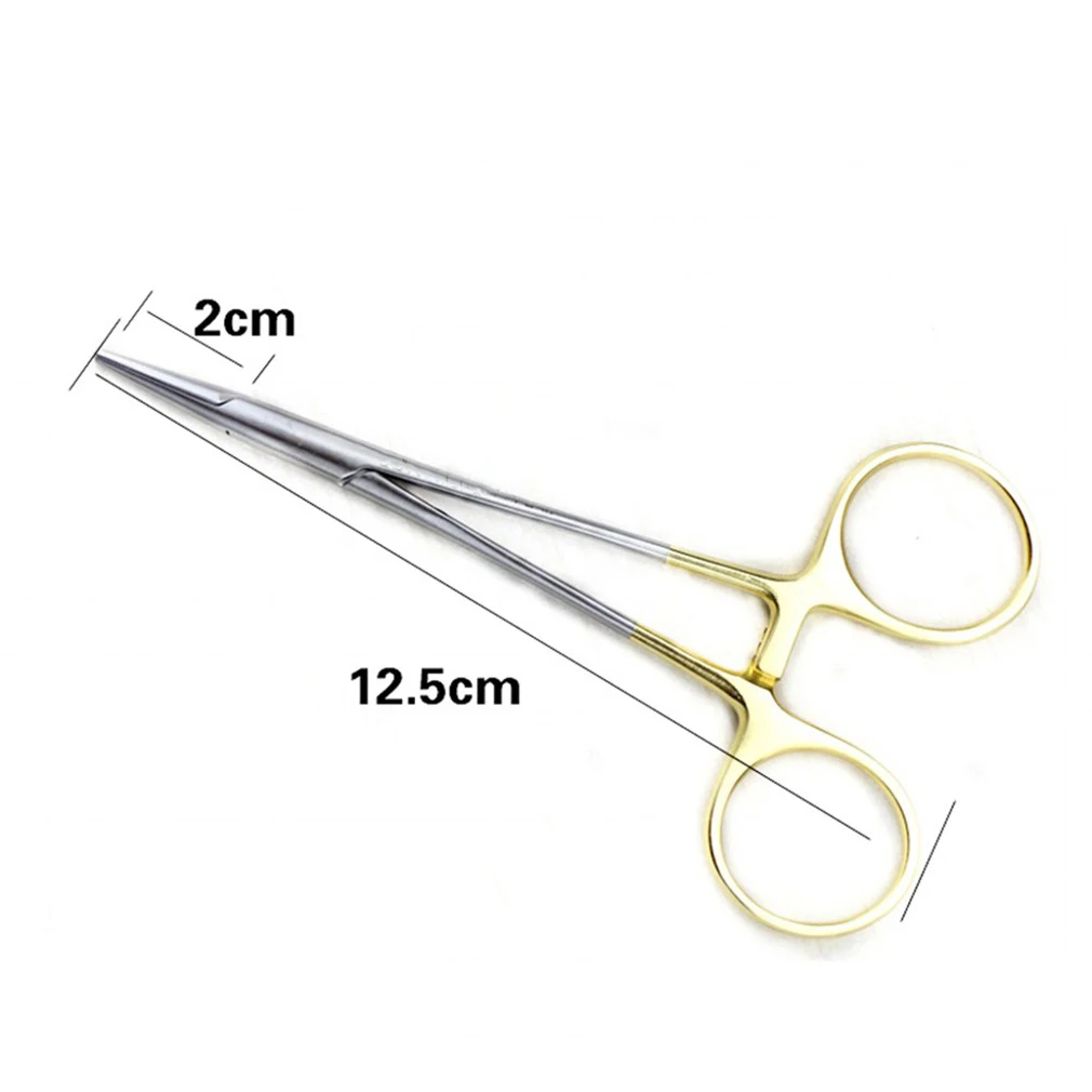 Stainless Steel Clamps Ophthalmic Needle Forceps Needle Holder with Gold Handle
