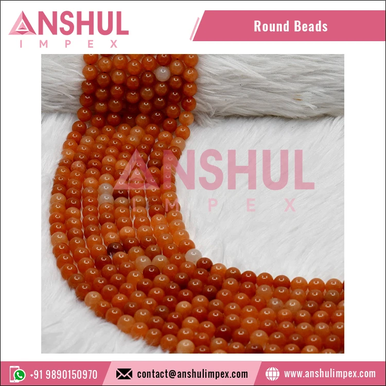 A Grade Natural Red Jade Beads 8mm Smooth Polished Loose Bead Strands for Bulk Buyers
