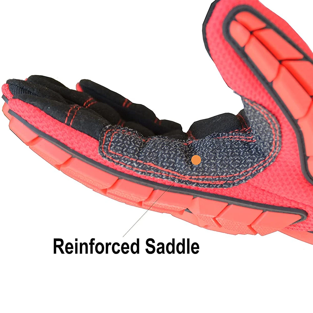 Custom Made Anti Slip Cut Resistant Anti-vibration TPR Mechanic Safety Work Impact Gloves leather mechanical glove 5 layer