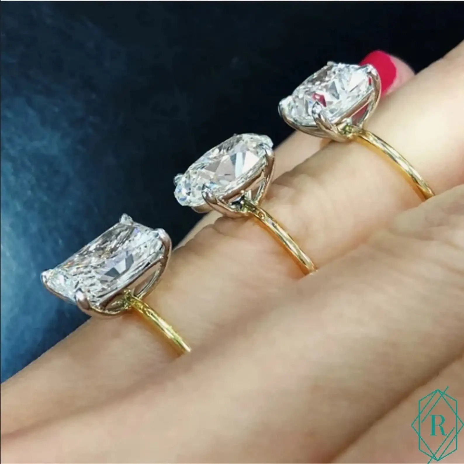 3.00 CT Radiant Cut Moissanite Solitaire Engagement Ring