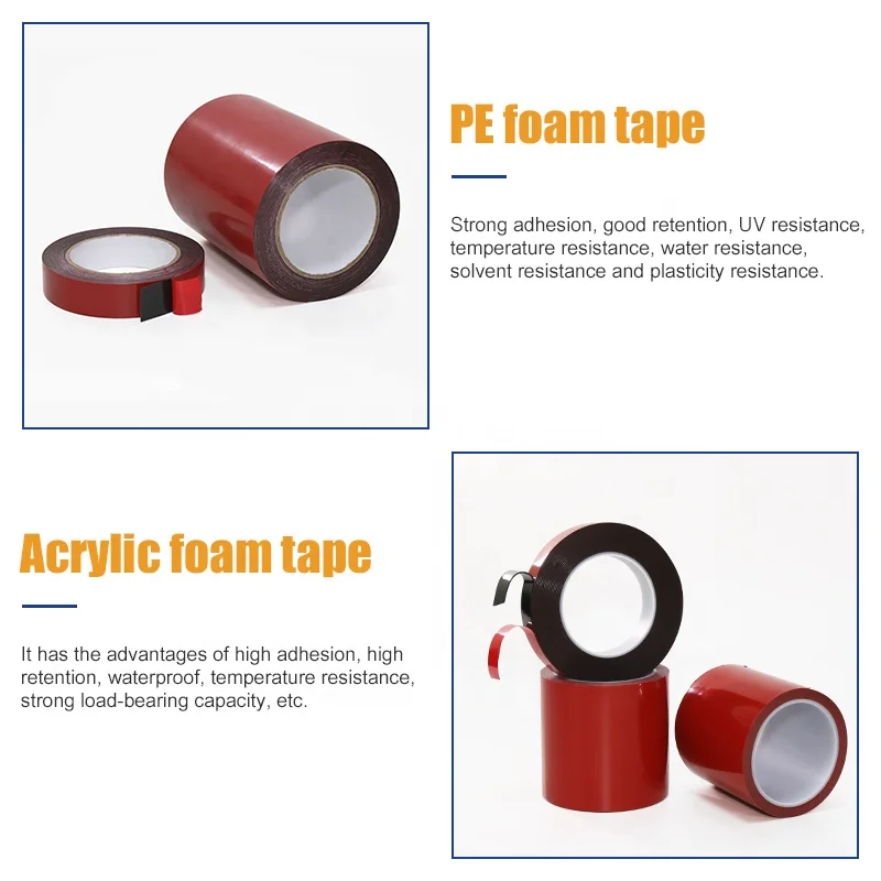 Strong Adhesive Foam Tape Double-sided Foam Sponge JT Adhesive Manufacturers Selling PE Acrylic Customized Double Sided 50 M