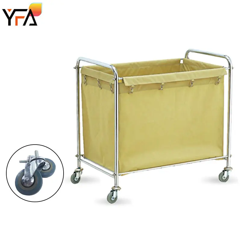 Housekeeping Serving Trolley Hotel Linen Cart Laundry Clothes Rack Cleaning Linen Trolley With 4Inch Wheels Laundry Cart