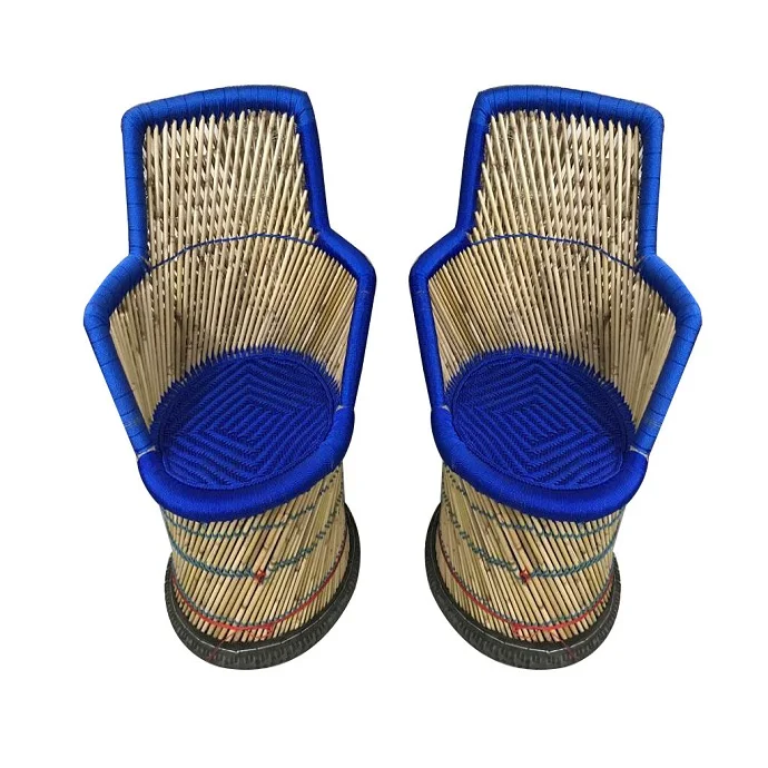 Natural Color Rattan Wicker Bamboo Chair Set Of 2 Pieces For Living Room Office Reception Garden Cafe Restaurant Chair Furniture