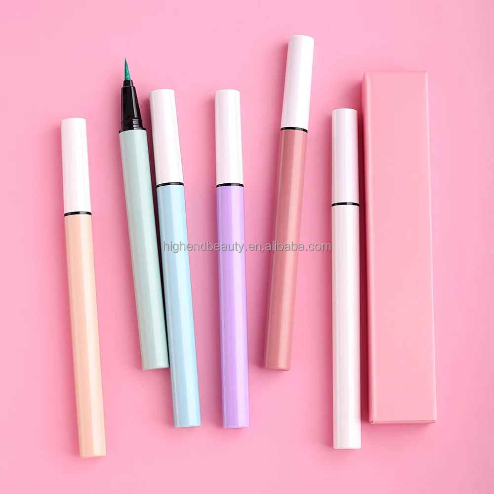 Private Label Waterproof Oil Free Soft Glitter Shimmer Rainbow Colorful Eyeliner Pencil