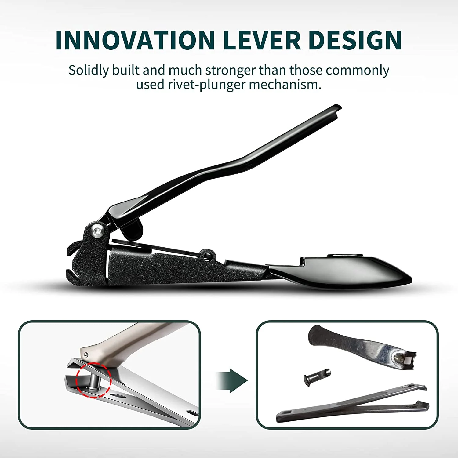 Sharp Heavy Duty Self-Collecting No Splash Wide Jaw Opening Fingernail Toenail Nail Clippers Cutter with Catcher
