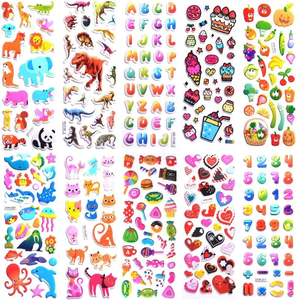 Cartoon 3d Stickers Pony Character Kawaii For Puffy Kids Sticker