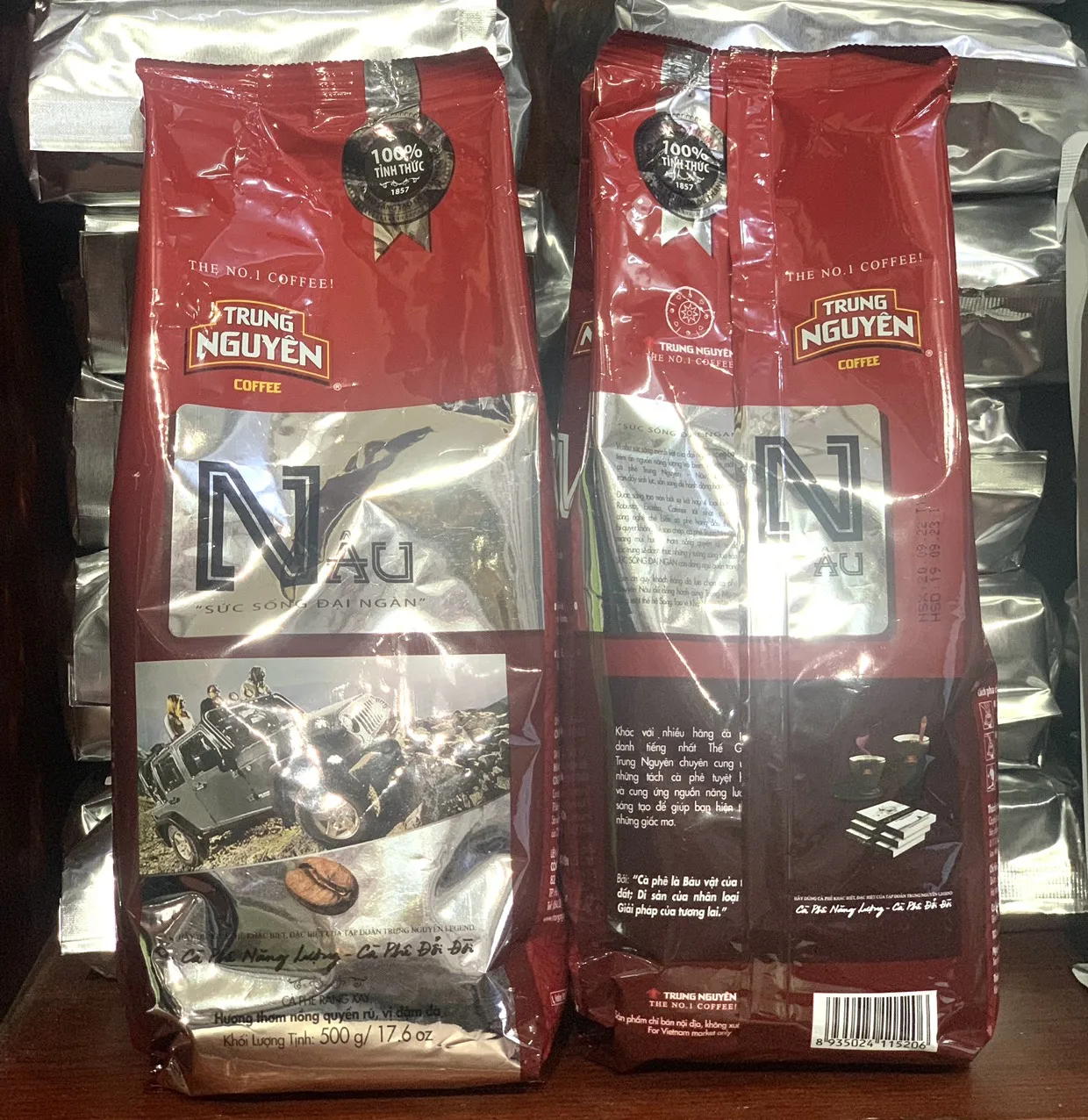 Best Flavored Raw Coffee Beans Trung Nguyenn Vitality Coffee (Brown) bag 500gr Vietnamese traditional roasted and ground coffee