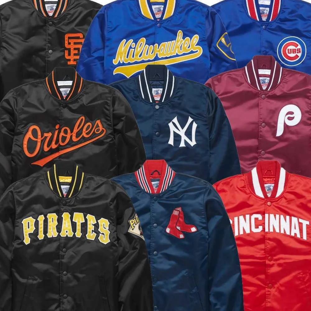 Personalized College Jackets Embroidered Silk Throwback Starter Letterman Jacket Flight Atlanta 80s 90s Satin University Jacket