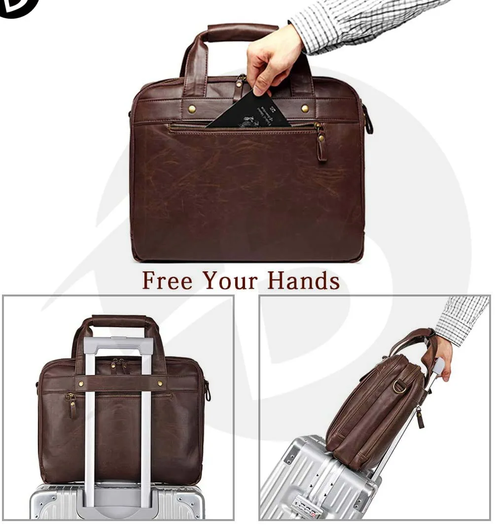 2023 New Arrival Custom Made Real Leather 15 Inches Lop Top Briefcases Bag \ Business Work Briefcases Bags