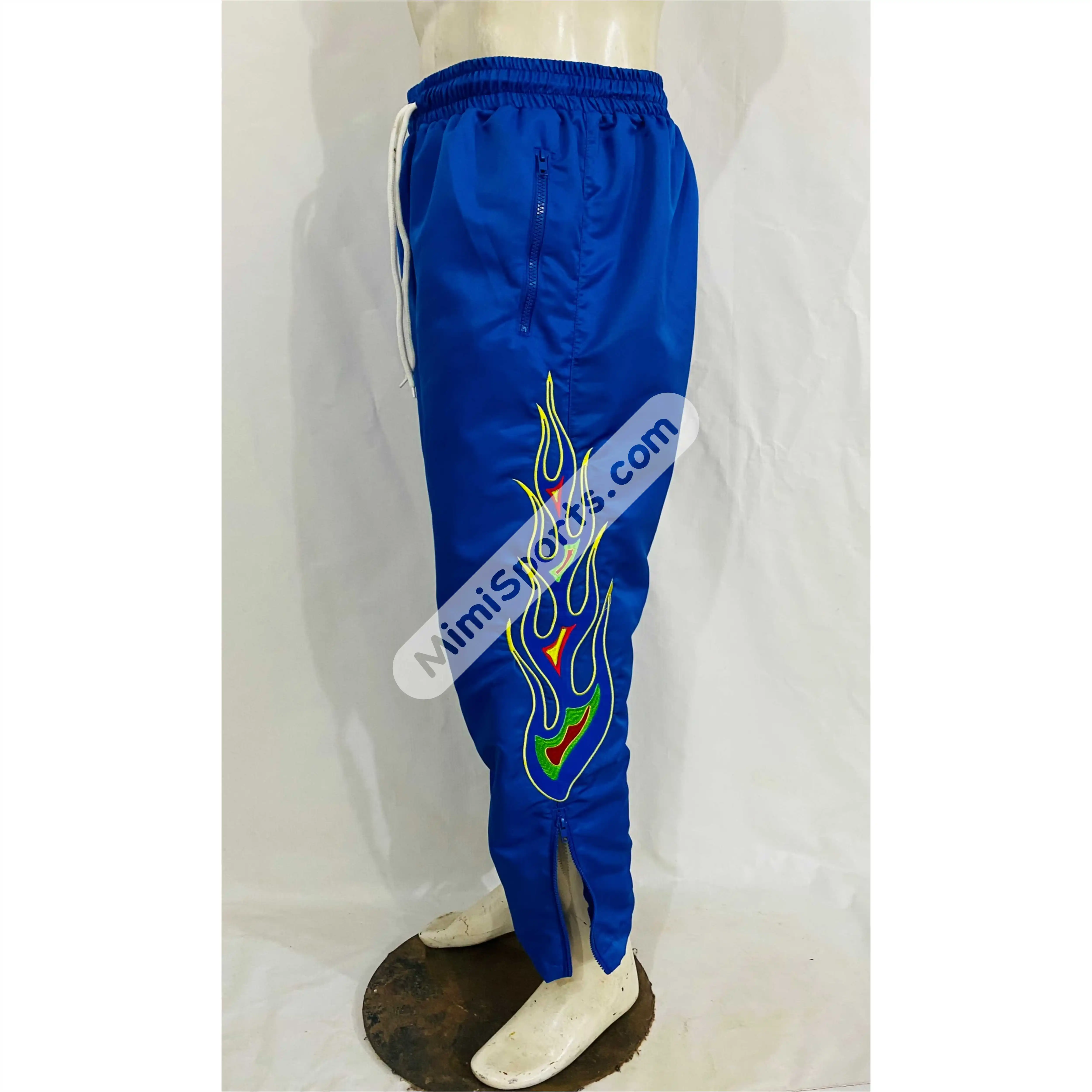 Trending Blue Customer Windbreaker Nylon Pant Custom sweatpants 3m reflective streetwear windbreaker nylon pants for men