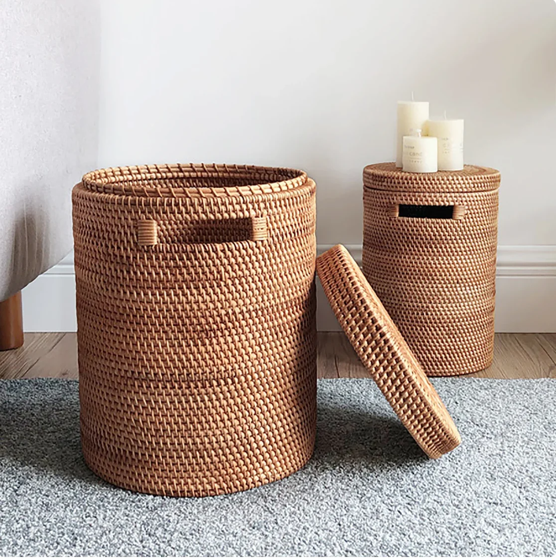Luxury House Decor Storage Rattan Basket for Your Laundry Room