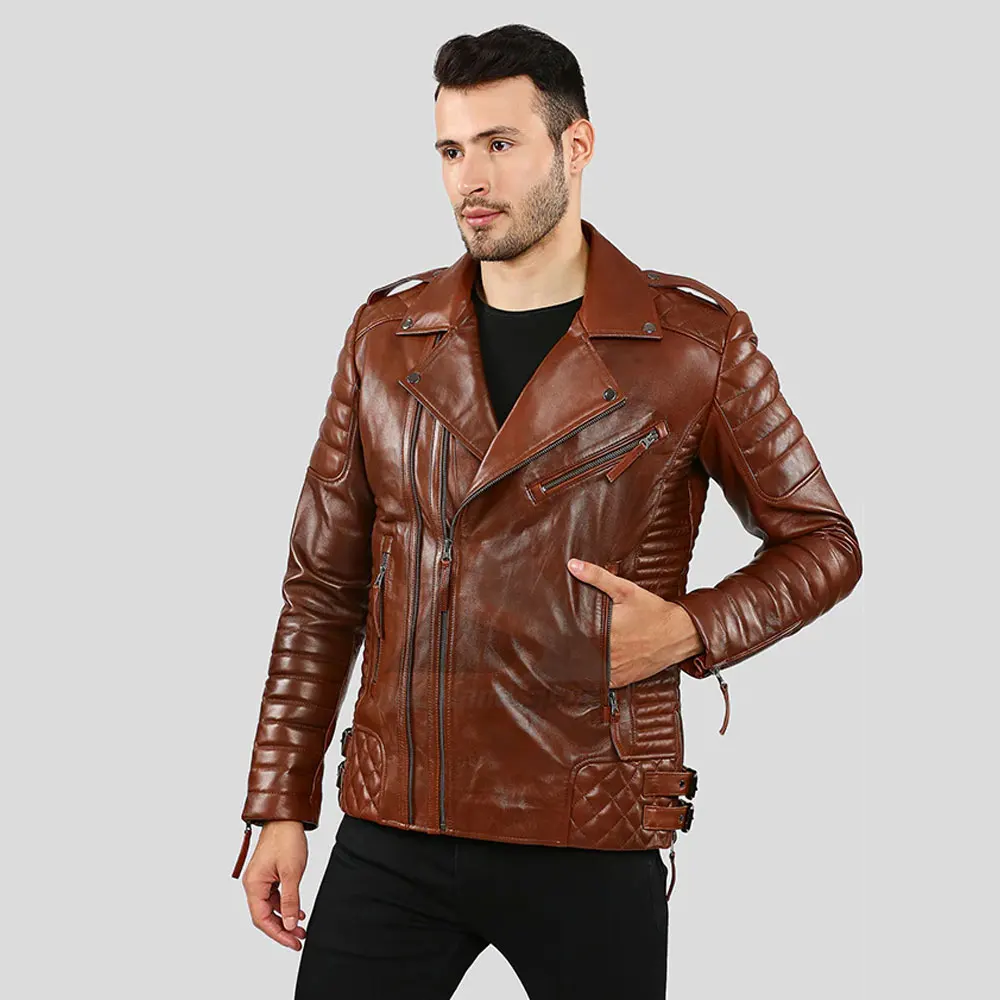 2024 New Design Fashionable High Quality Men Motorbike Leather Jacket Men Latest Design Custom Original Leather Jackets