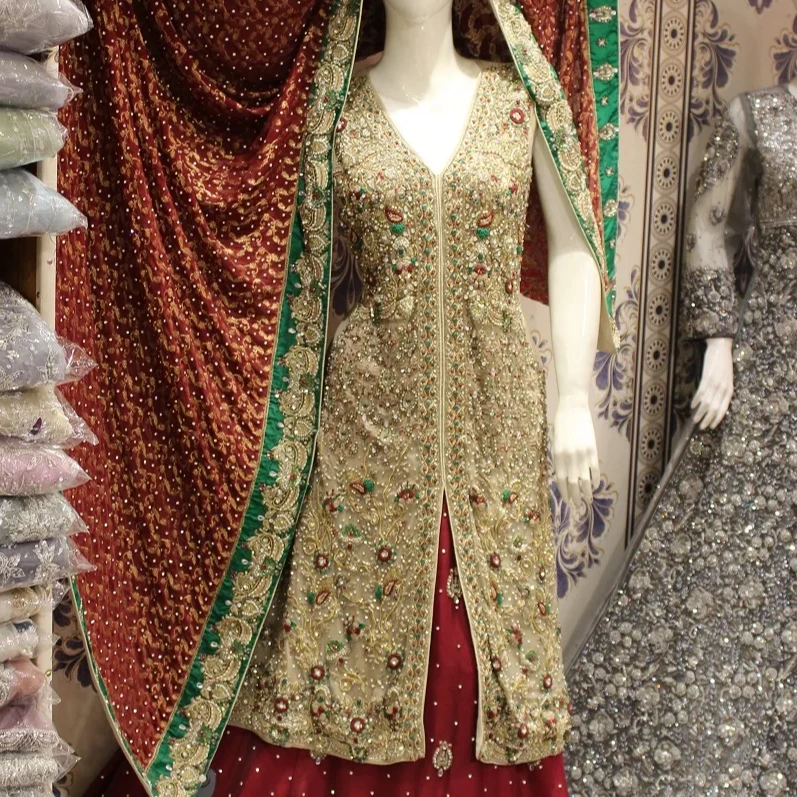Online Sale Pakistani Indian Chiffon Bridal Customize Latest Collection 3 Piece Dress Hot Selling Product 2024.