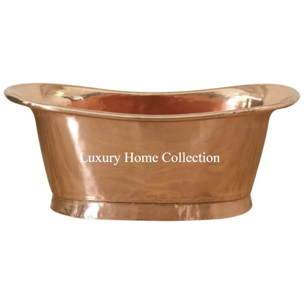 Luxury Quality Black Color & Top And Base Gold Shiny Polished Copper Made Bath Tubs For Adults Bathing Ware From Indian Supplier