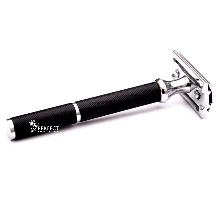 PERFECT INDUSTRY long handle shaving razor / Matt Black double edge safety Razor / men grooming set long handle safety razors