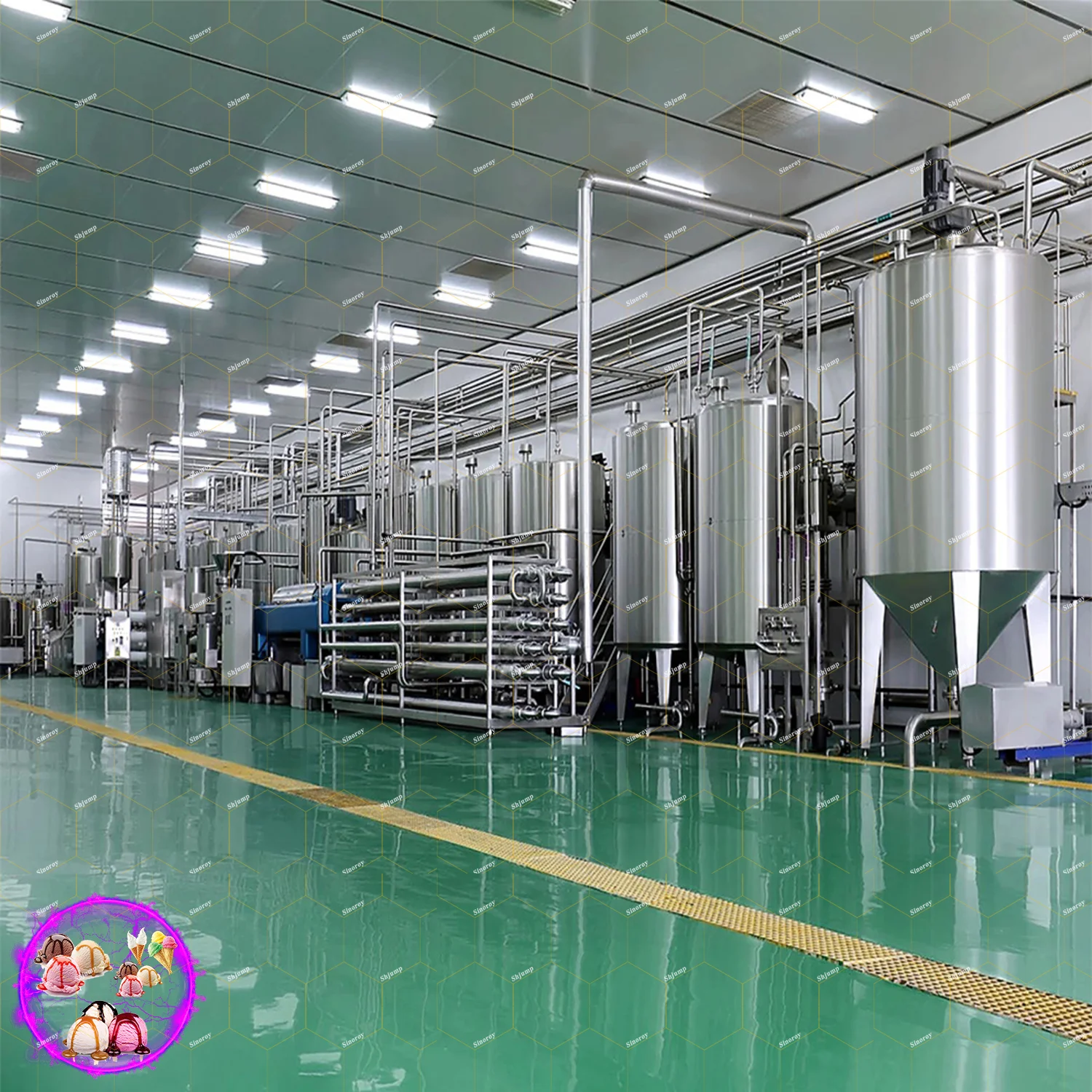 Industrial Fruit ice cream fruit smoothie milk processing line and machines