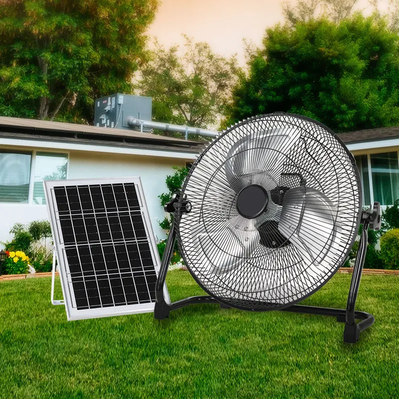 AC DC 16 inch USB Knob Switch  TDSCF1BS OEM  Rechargeable  Stand Solar Power fans